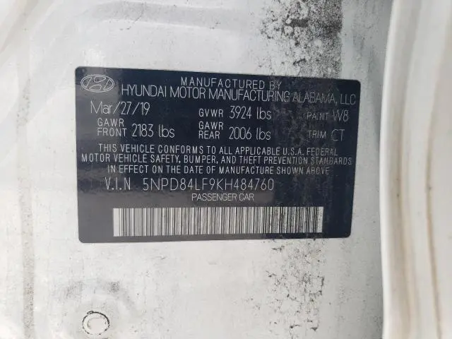 2019 HYUNDAI ELANTRA SEL  