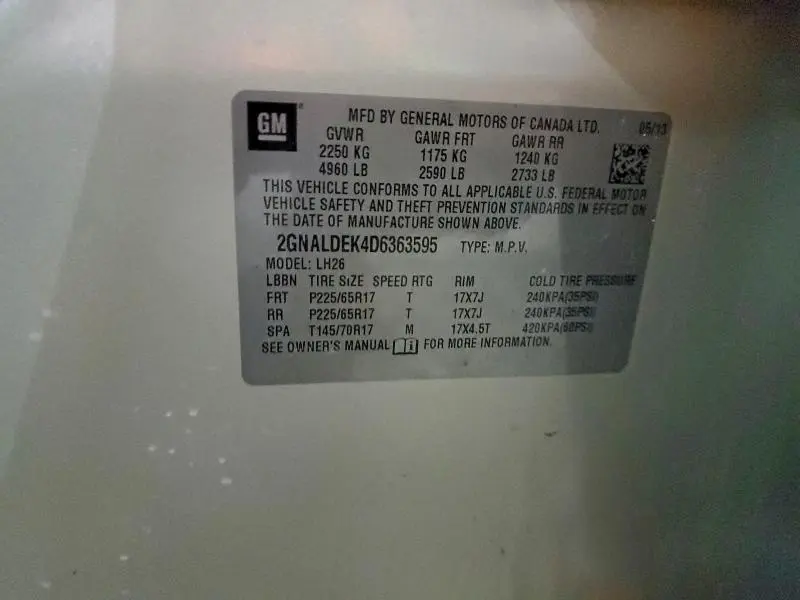 2013 CHEVROLET EQUINOX LT  