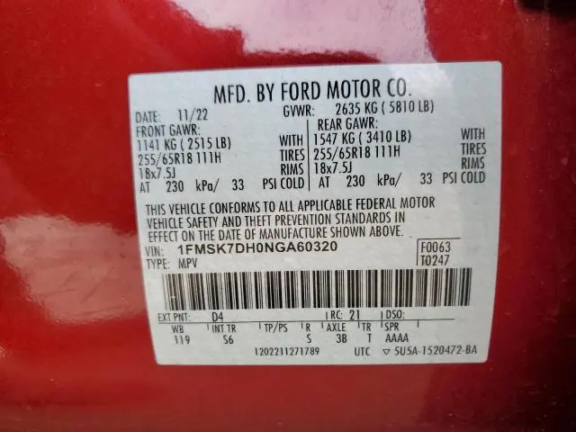 2022 FORD EXPLORER XLT  