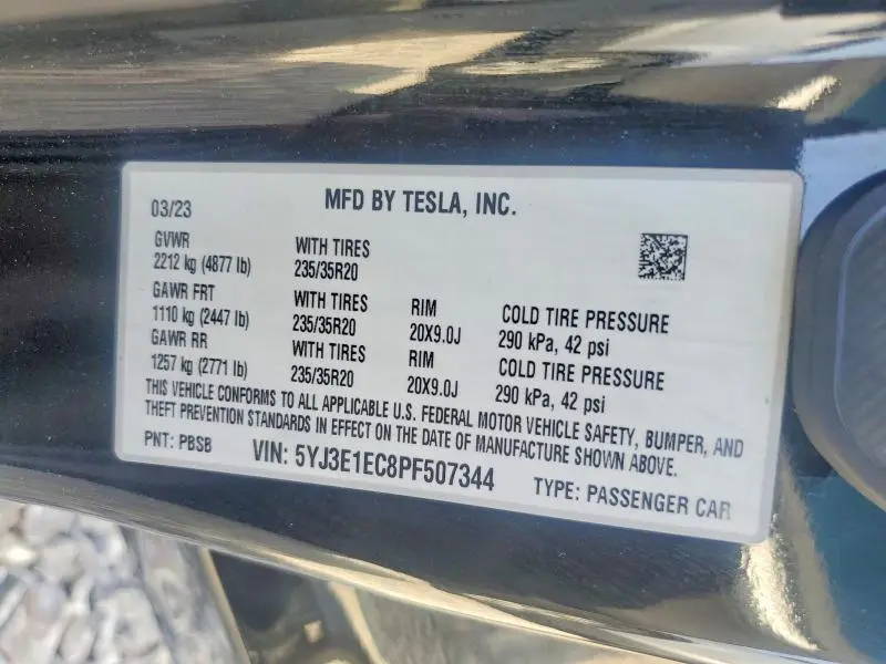 2023 TESLA MODEL 3   