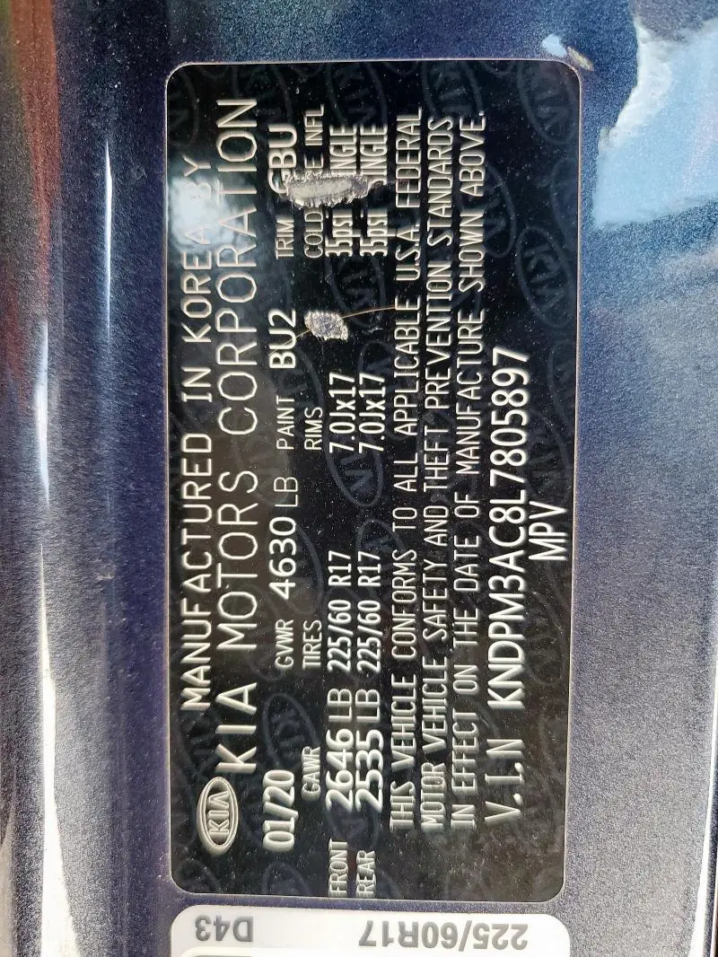 2020 KIA SPORTAGE LX  