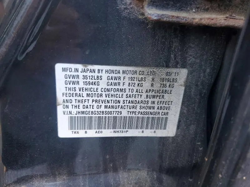 2011 HONDA FIT   