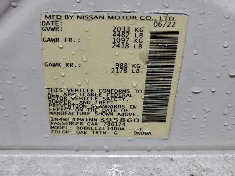 2022 NISSAN ALTIMA PLATINUM  