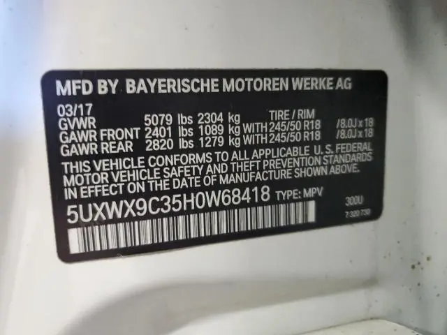 2017 BMW X3 XDRIVE28I  