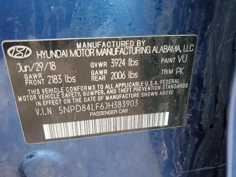 2018 HYUNDAI ELANTRA SEL  