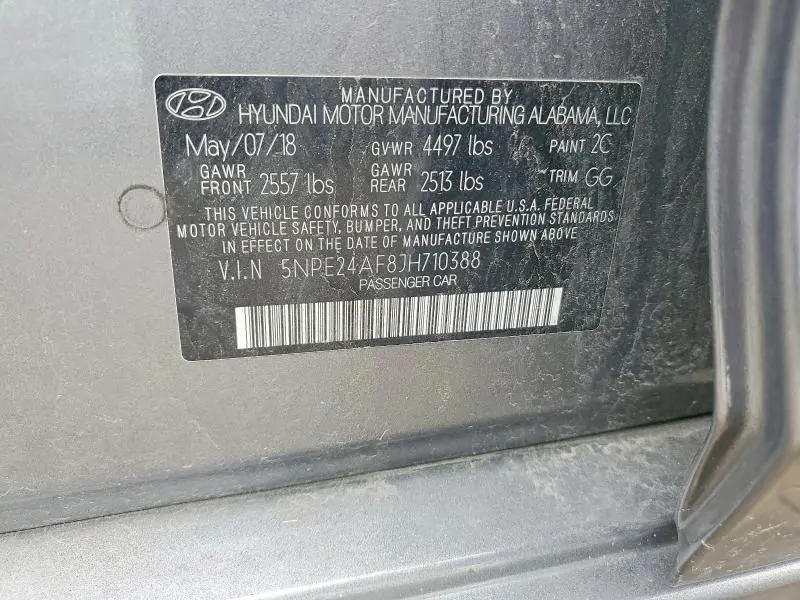 2018 HYUNDAI SONATA SE  