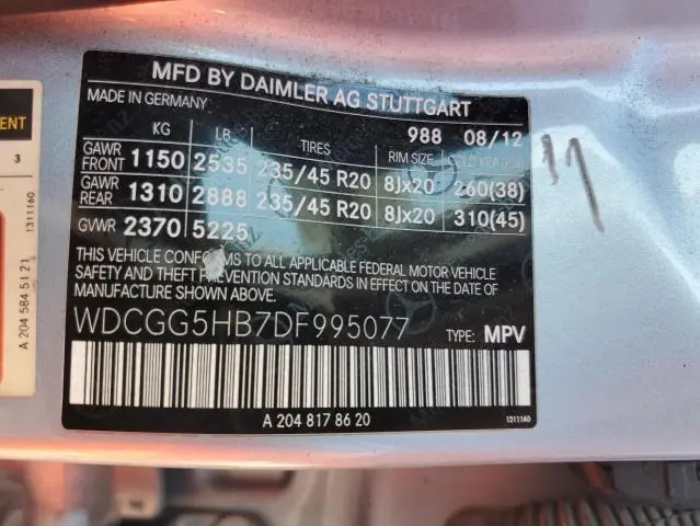 2013 MERCEDES-BENZ GLK 350  