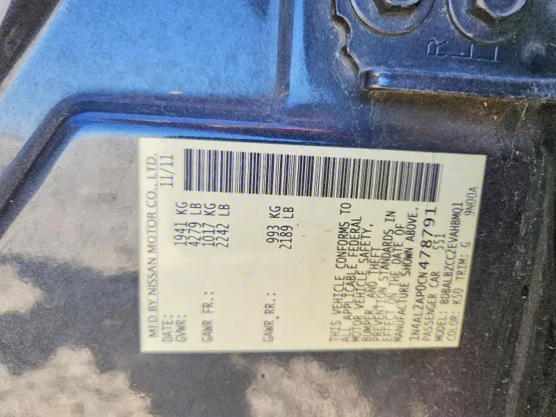2012 NISSAN ALTIMA 2.5  