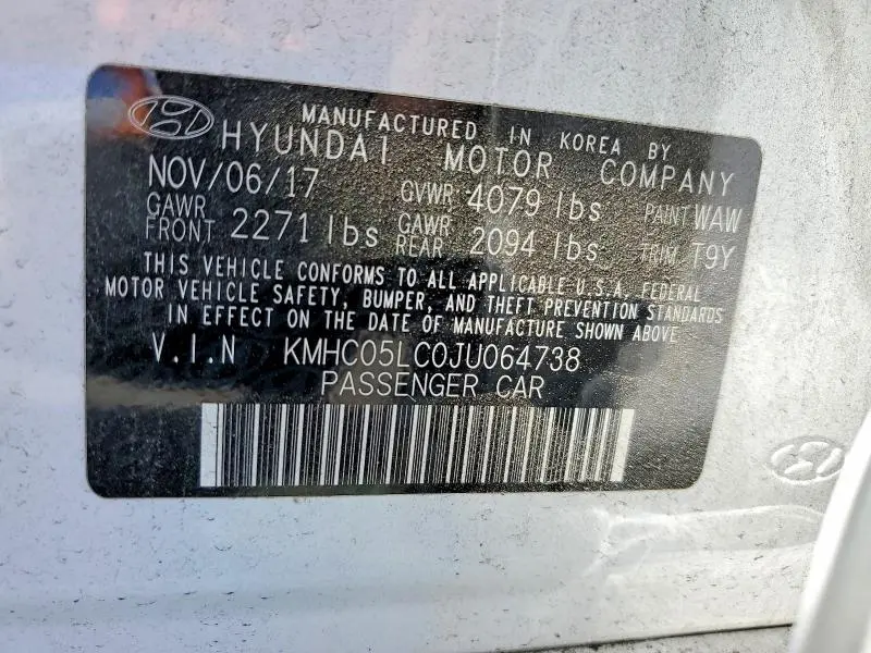 2018 HYUNDAI IONIQ LIMITED  