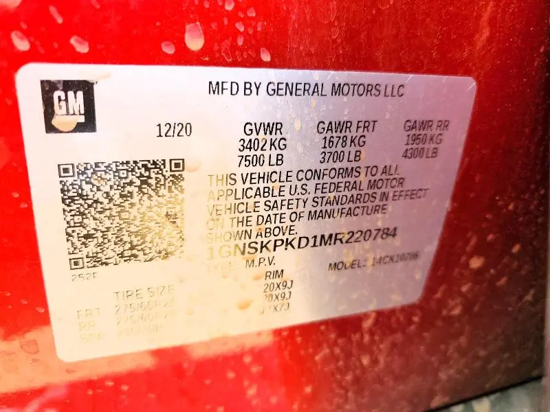2021 CHEVROLET TAHOE K1500 Z71  