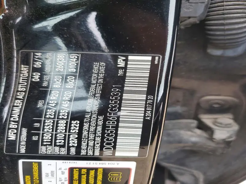 2015 MERCEDES-BENZ GLK 350  