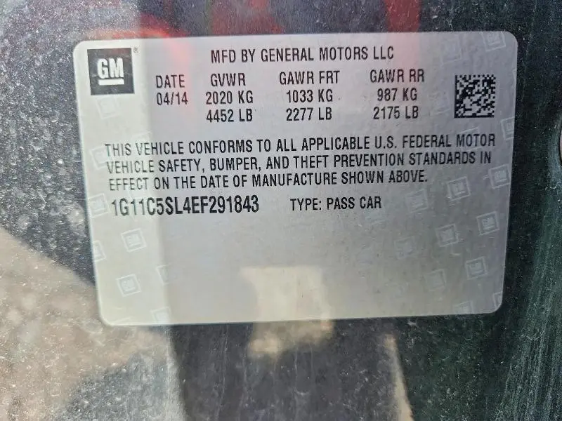 2014 CHEVROLET MALIBU 1LT  