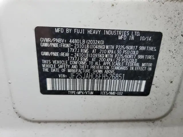 2015 SUBARU FORESTER 2.5I LIMITED  