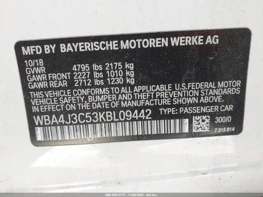 2019 BMW 430I GRAN COUPE XDRIVE