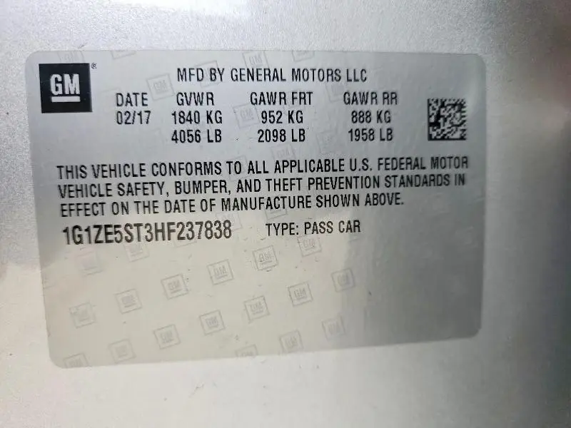 2017 CHEVROLET MALIBU LT  