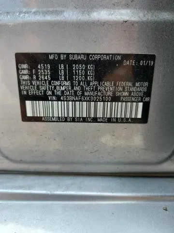 2019 SUBARU LEGACY 2.5I PREMIUM  