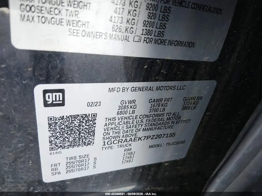 2023 CHEVROLET SILVERADO 1500 2WD  STANDARD BED WT
