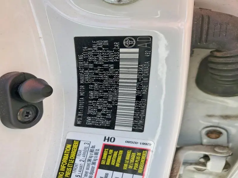 2015 TOYOTA COROLLA S PLUS  