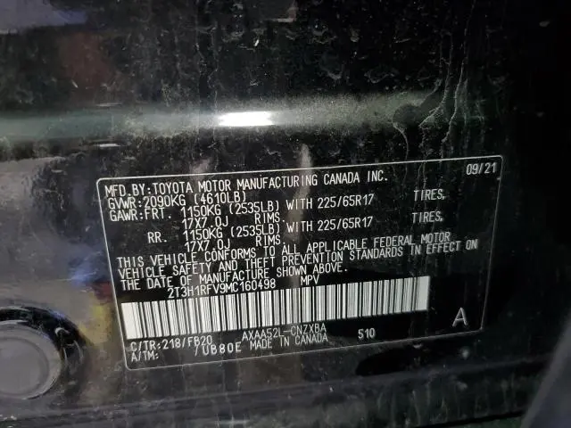 2021 TOYOTA RAV4 LE  