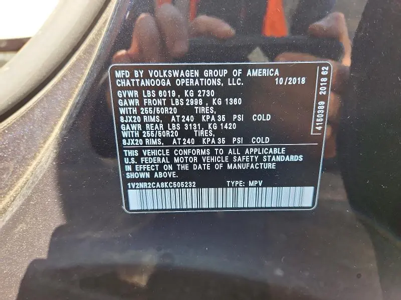 2019 VOLKSWAGEN ATLAS SEL PREMIUM  