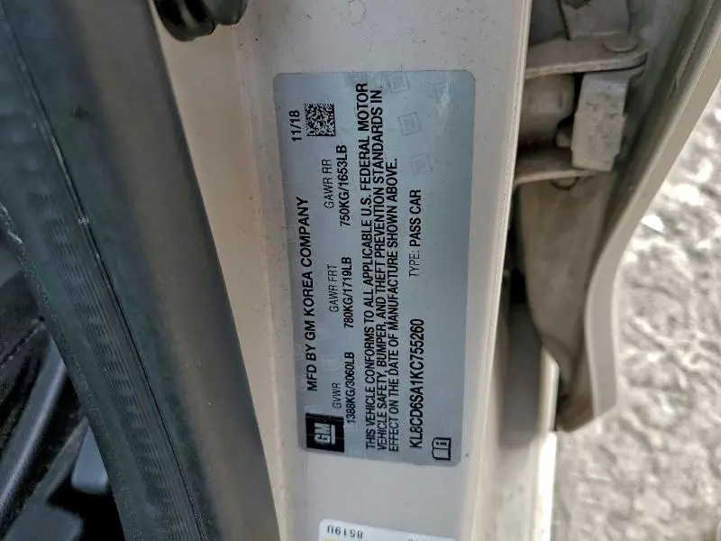 2019 CHEVROLET SPARK 1LT  