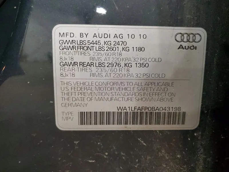 2011 AUDI Q5 PREMIUM PLUS  