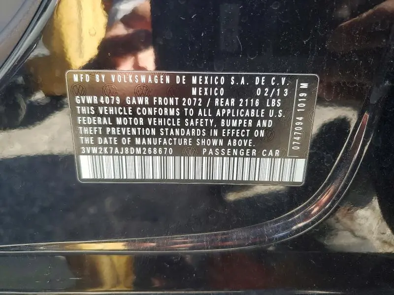 2013 VOLKSWAGEN JETTA BASE  