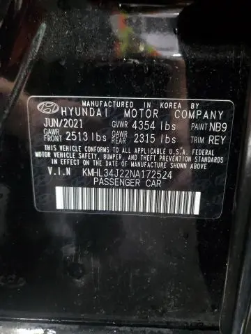 2022 HYUNDAI SONATA LIMITED  