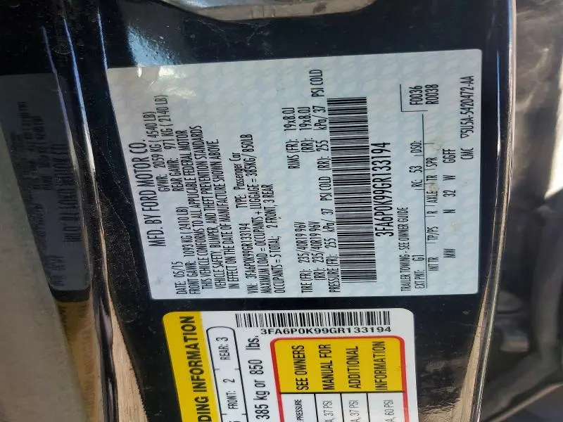 2016 FORD FUSION TITANIUM  