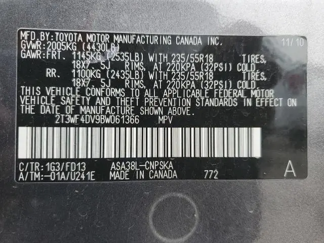 2011 TOYOTA RAV4 SPORT  