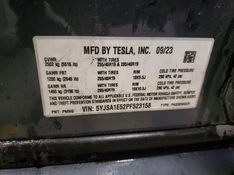 2023 TESLA MODEL S   