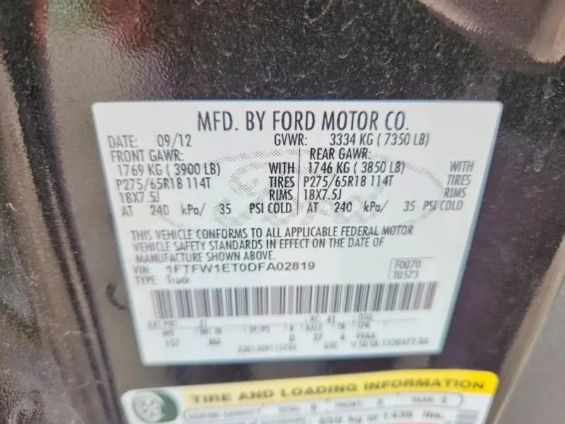 2013 FORD F150 SUPERCREW  