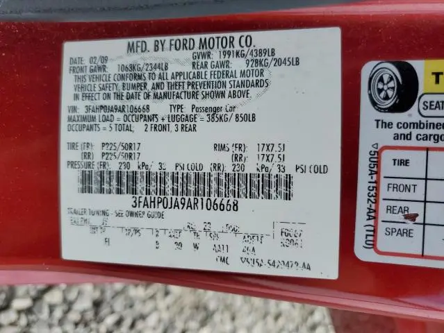 2010 FORD FUSION SEL  