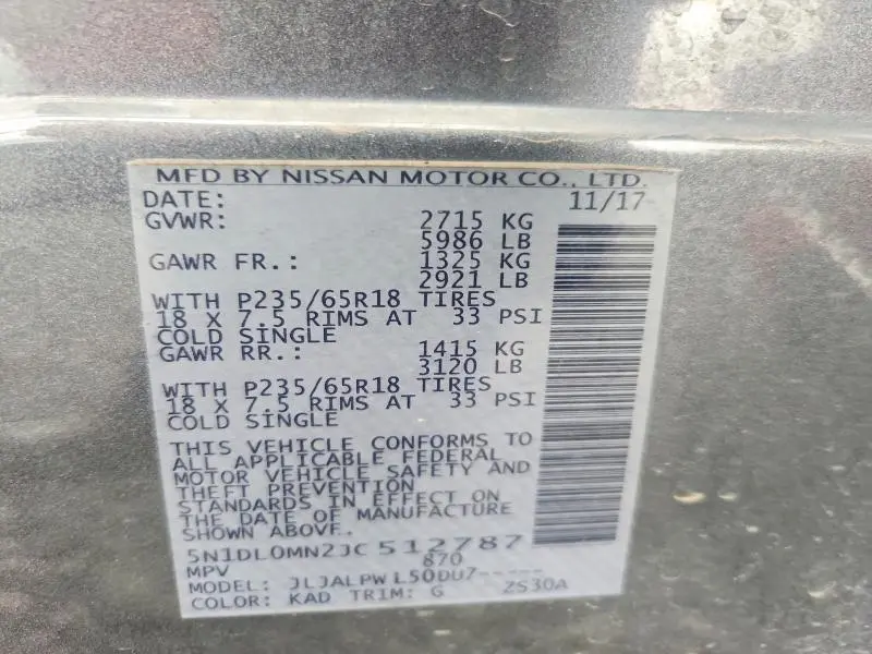 2018 INFINITI QX60 BASE  