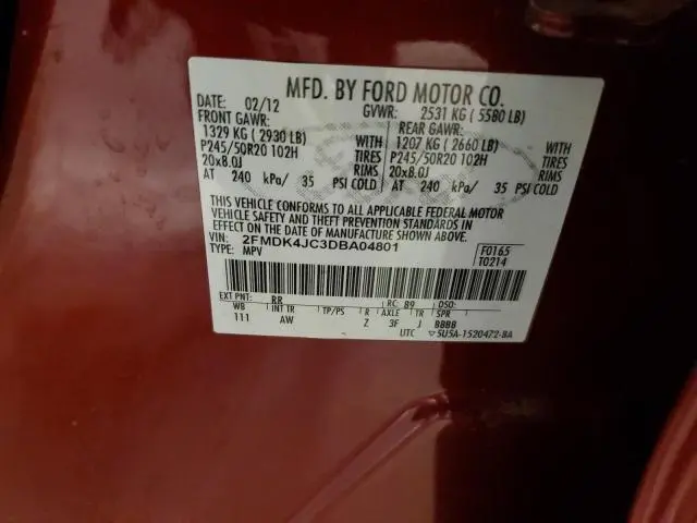 2013 FORD EDGE SEL  