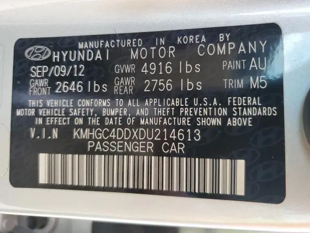 2013 HYUNDAI GENESIS 3.8L  