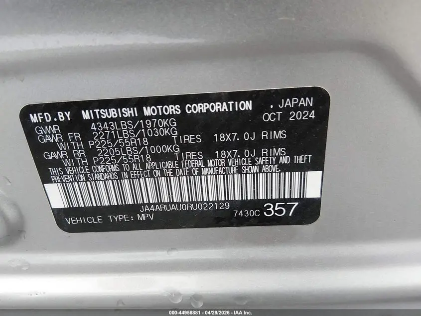2024 MITSUBISHI OUTLANDER SPORT 2.0 ES AWC