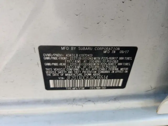 2018 SUBARU CROSSTREK PREMIUM  