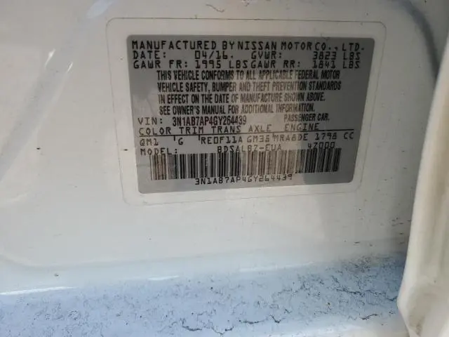 2016 NISSAN SENTRA S  
