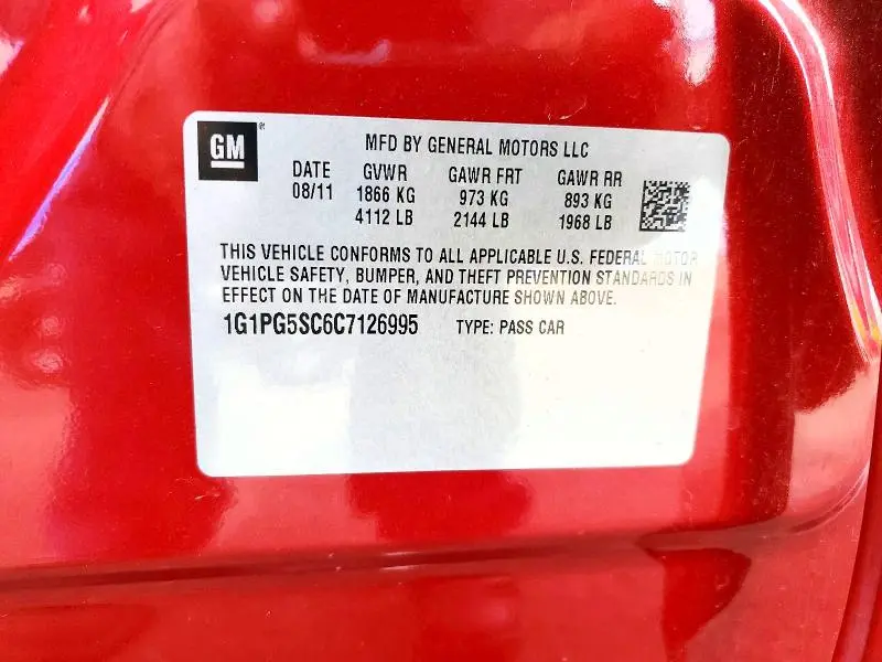 2012 CHEVROLET CRUZE LT  