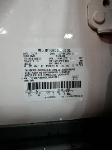 2020 FORD EXPLORER XLT  