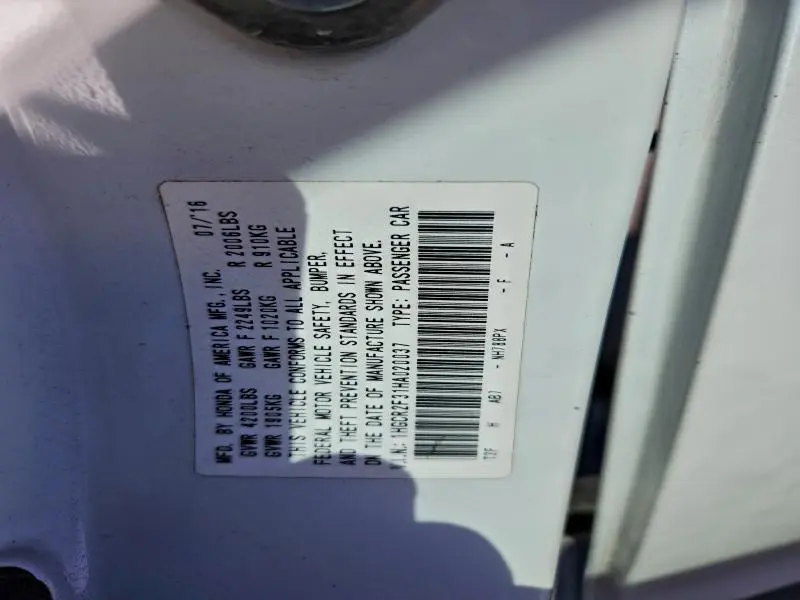 2017 HONDA ACCORD LX  