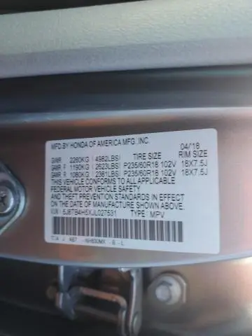 2018 ACURA RDX TECHNOLOGY  