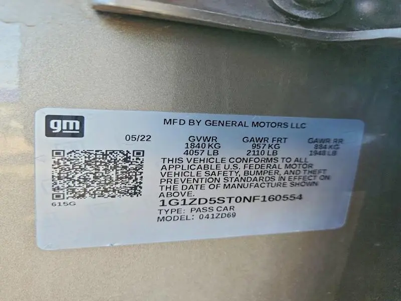 2022 CHEVROLET MALIBU LT  