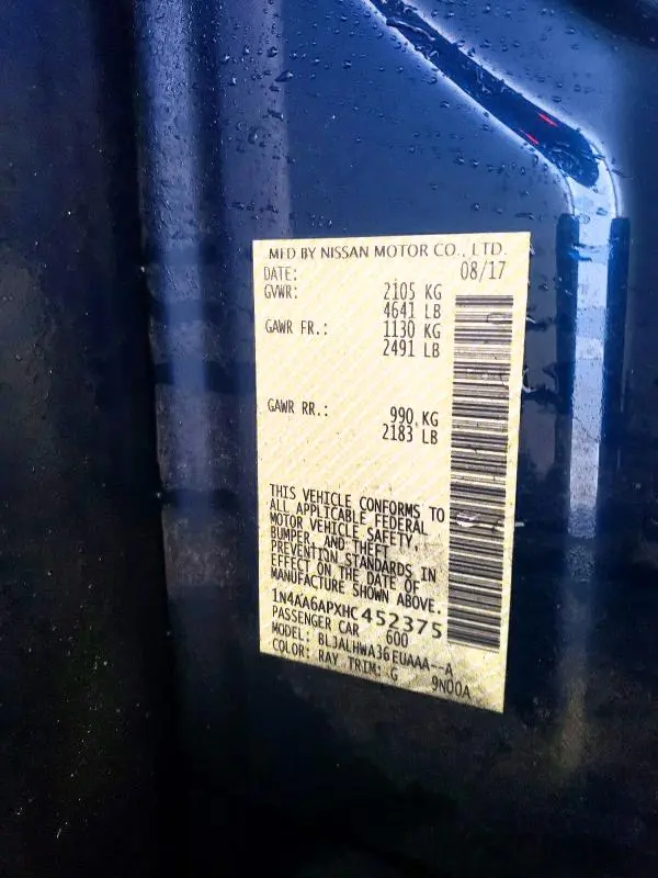 2017 NISSAN MAXIMA 3.5 S  