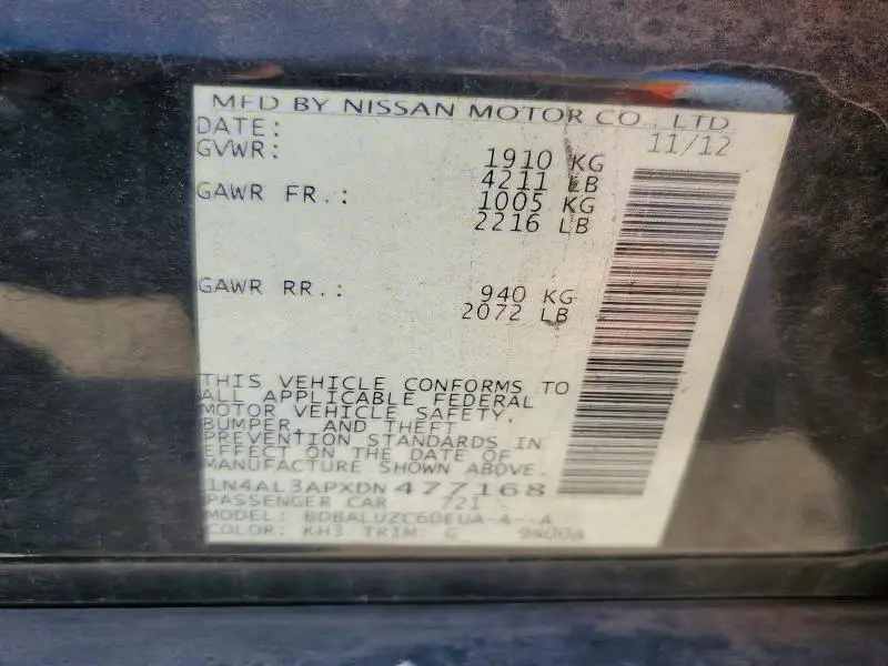 2013 NISSAN ALTIMA 2.5  