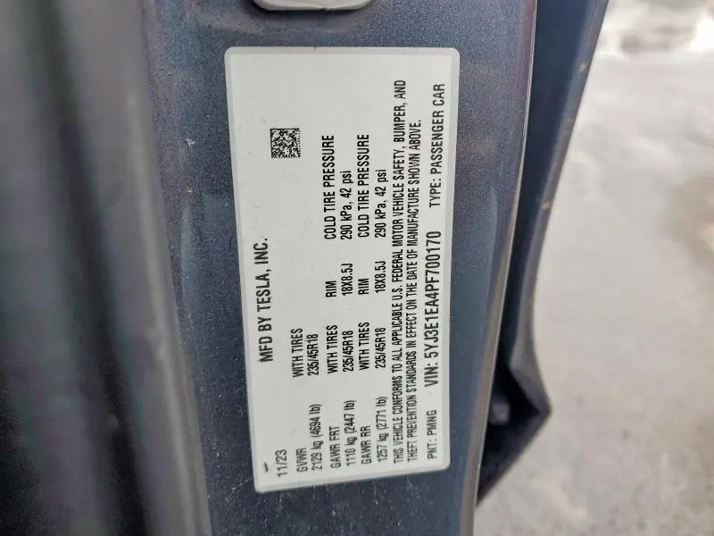 2023 TESLA MODEL 3   