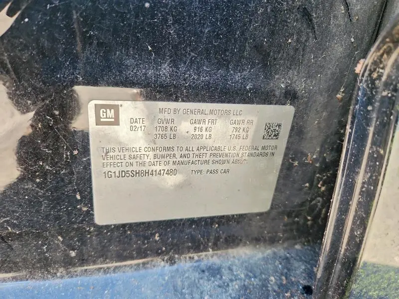 2017 CHEVROLET SONIC LT  