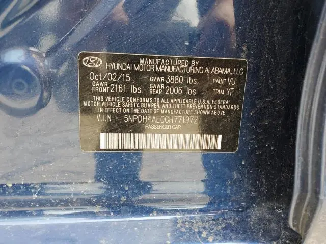 2016 HYUNDAI ELANTRA SE  