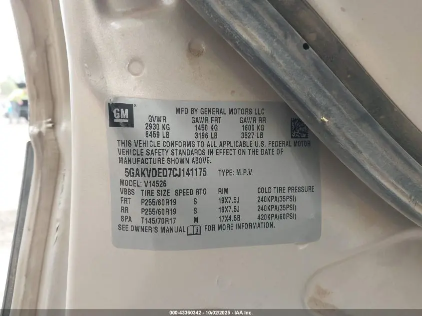 2012 BUICK ENCLAVE PREMIUM